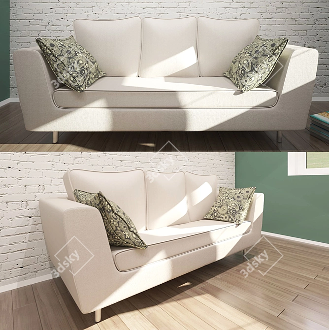 Elegance Divan Bed: 1800x1120x900 3D model image 1