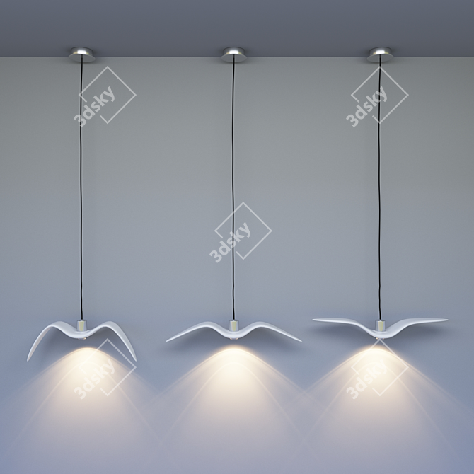 Flying Seagull Pendant Lamp 3D model image 1