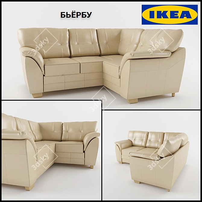 Modern Comfort: IKEA BЁRBU Sofa 3D model image 1