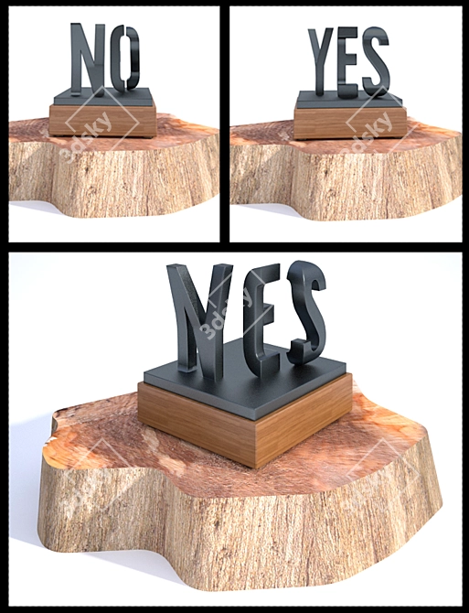 Dual-sided Desk Figurine 3D model image 1