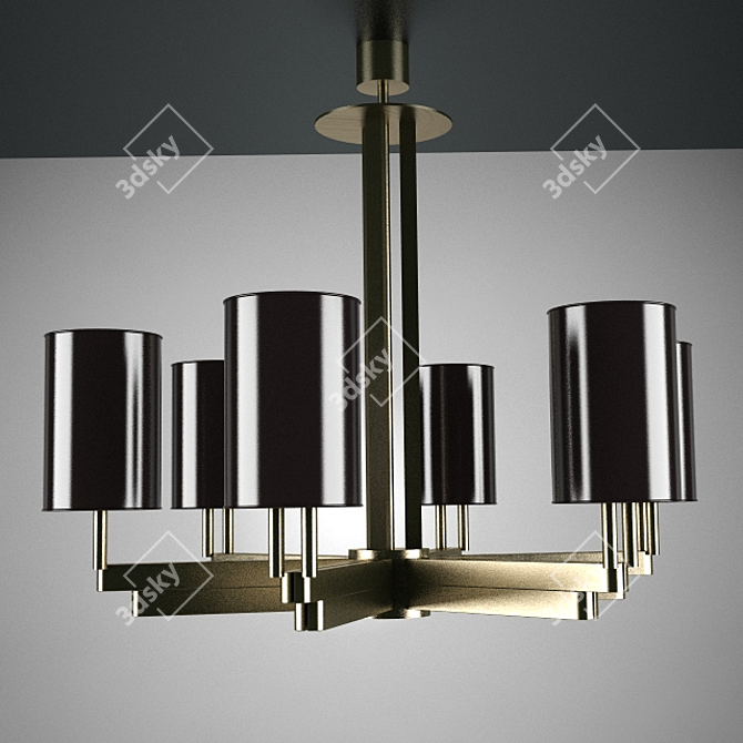 Elegant Duo Ceiling Lamps 3D model image 2