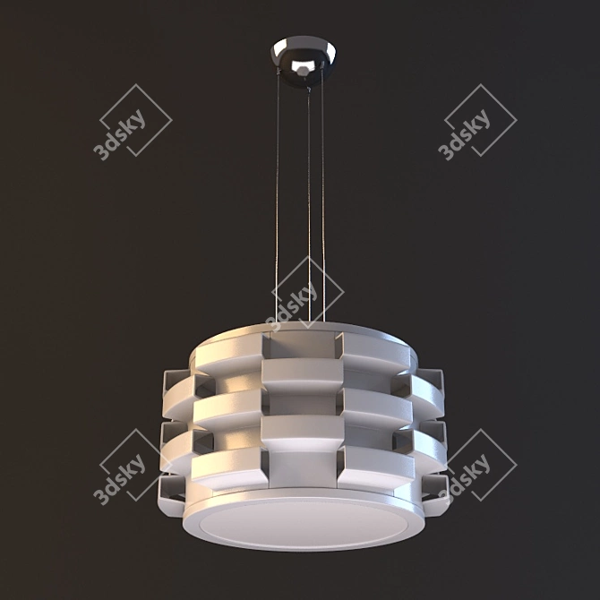 Ziegel C WH Pendant Light - Modern White Ceramic Shade 3D model image 1