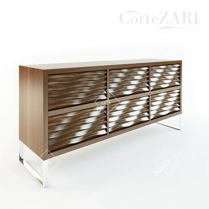 Ebon Chest Sortezari: Sleek and Stylish 3D model image 1