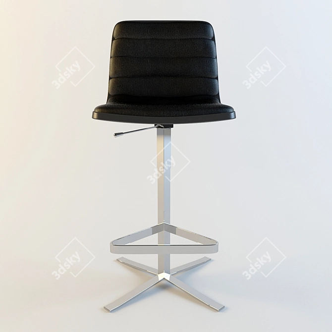 Sleek Chrome Bar Chair: NEX 3D model image 2