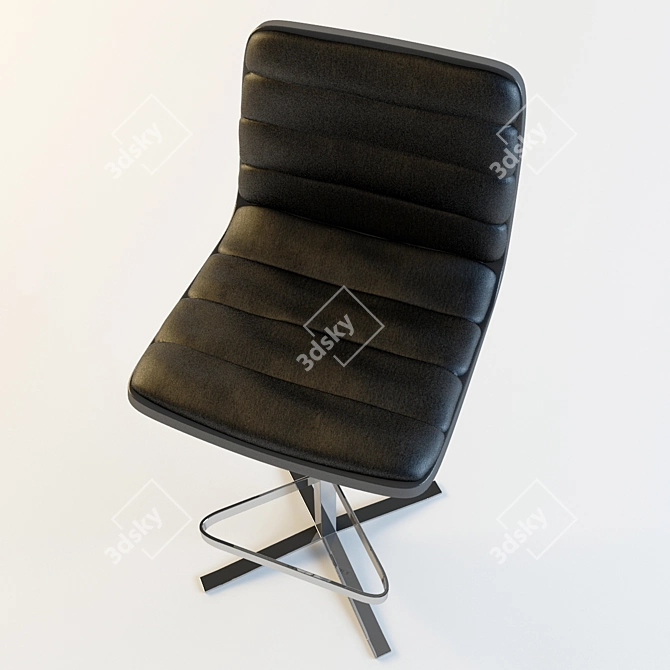 Sleek Chrome Bar Chair: NEX 3D model image 3