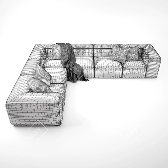 RH Fulham Custom Sectional - Realistic Model 3D model image 2