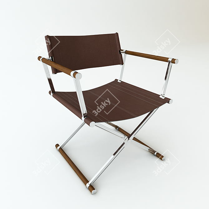 Luxury Dark Brown Directors Chair 3D model image 1
