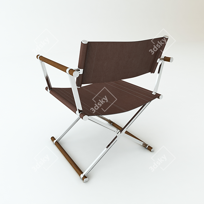 Luxury Dark Brown Directors Chair 3D model image 2