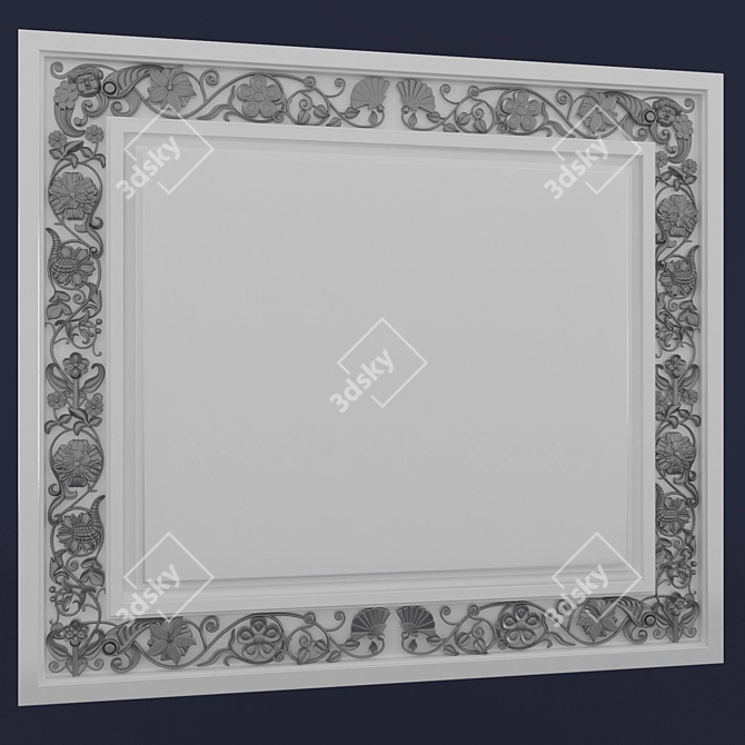 Floral Panel: Elegant Wall Decor 3D model image 1