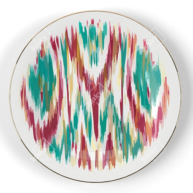 Hermes Ikat Voyage Plates: Exquisite 3D Render 3D model image 3