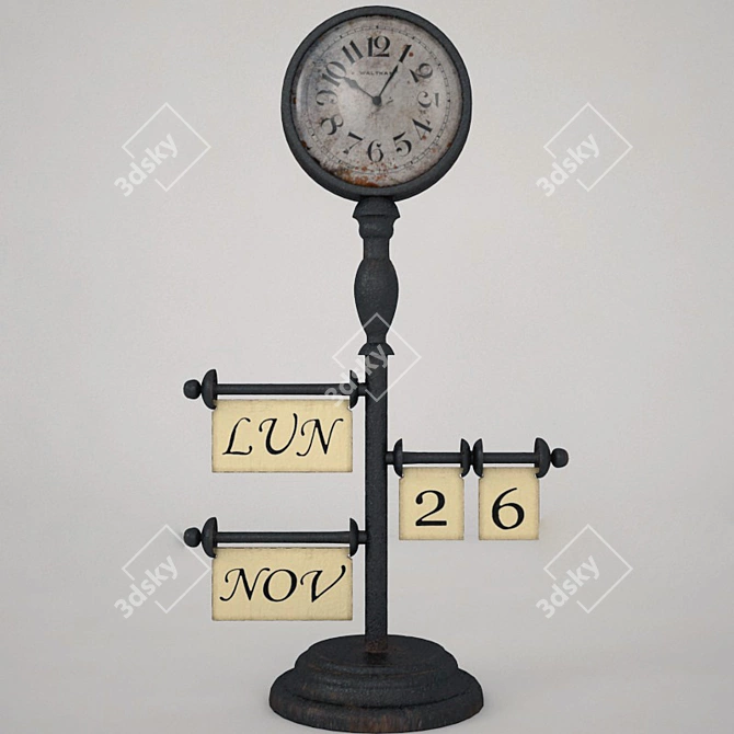 Iron Clock, 57cm Height 3D model image 1