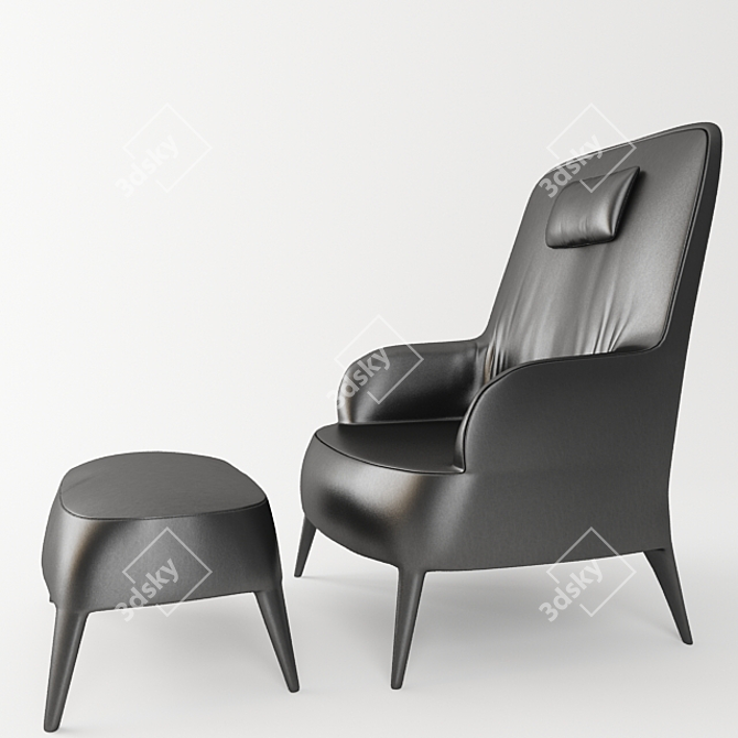 Elegant Febo Armchair by Maxalto 3D model image 2