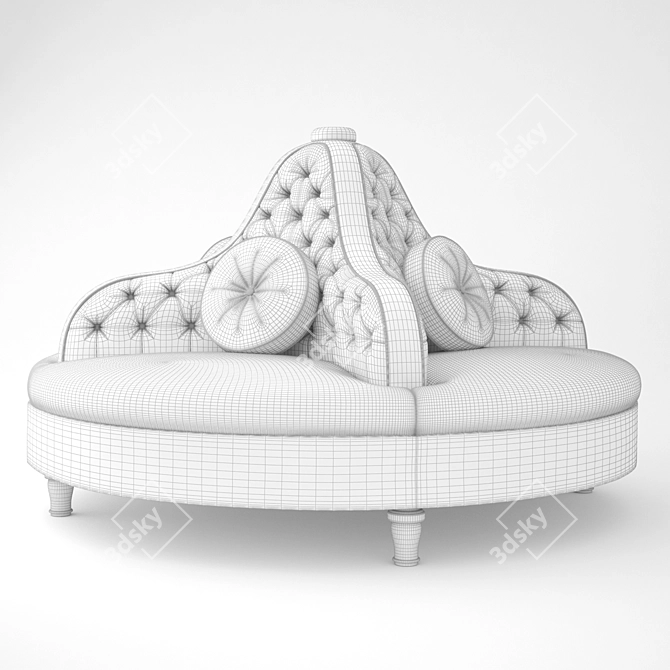 Elegant Round Lobby Sofa 3D model image 3