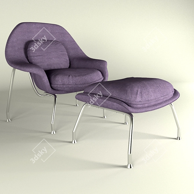 Cozy Scandinavian Womb Chair 3D model image 1