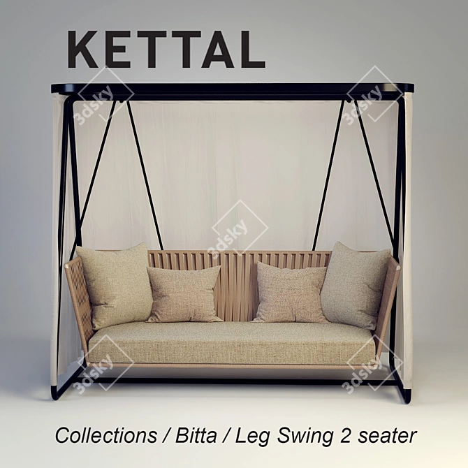 Bitta Leg Swing 2-Seater: Ultimate Outdoor Relaxation 3D model image 2