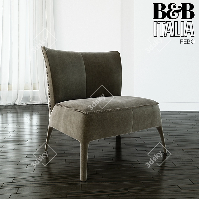 FEBO Low Chair by B&B Italia: Timeless Elegance 3D model image 1