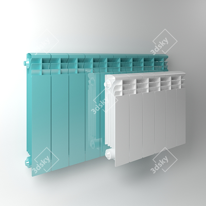 Customizable Aluminum Sectional Radiator 3D model image 1