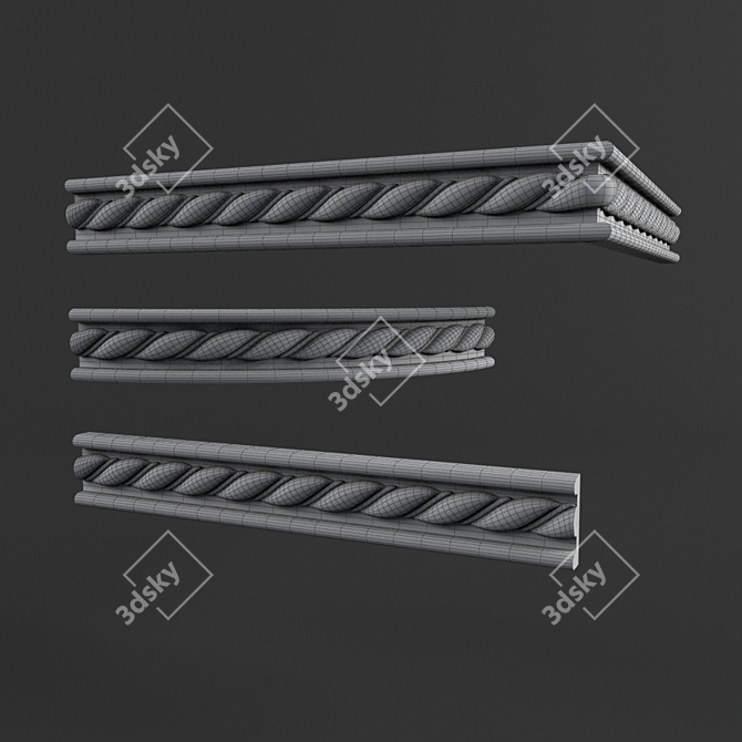 Elegant Decorative Molding 3D model image 2