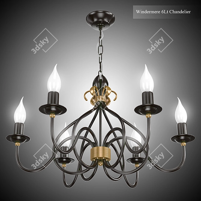  Elegant Rust/Gold Chandelier 3D model image 2