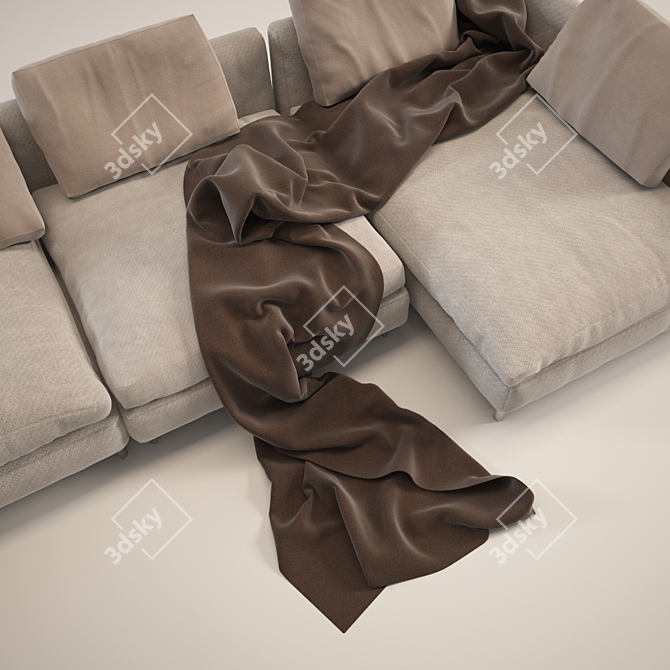 Modern Cloth Sofa: Comfort & Style 3D model image 2