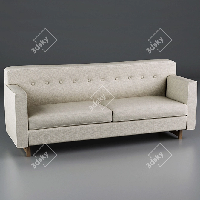 Customizable Mid-Century Sofa 3D model image 1