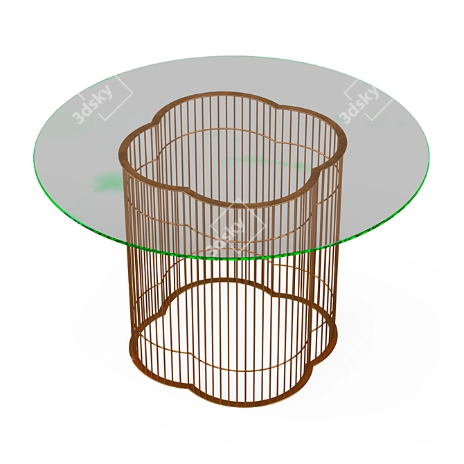 Elegant Christopher Guy Glass Dining Table 3D model image 2