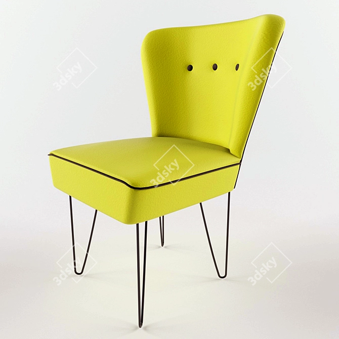 Sunshine Yellow Lounge Chair 3D model image 1