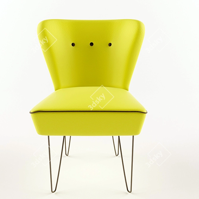 Sunshine Yellow Lounge Chair 3D model image 2