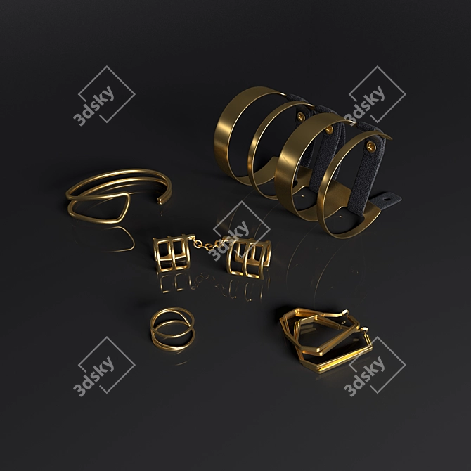 Elegant Jewellery Set 3D model image 1