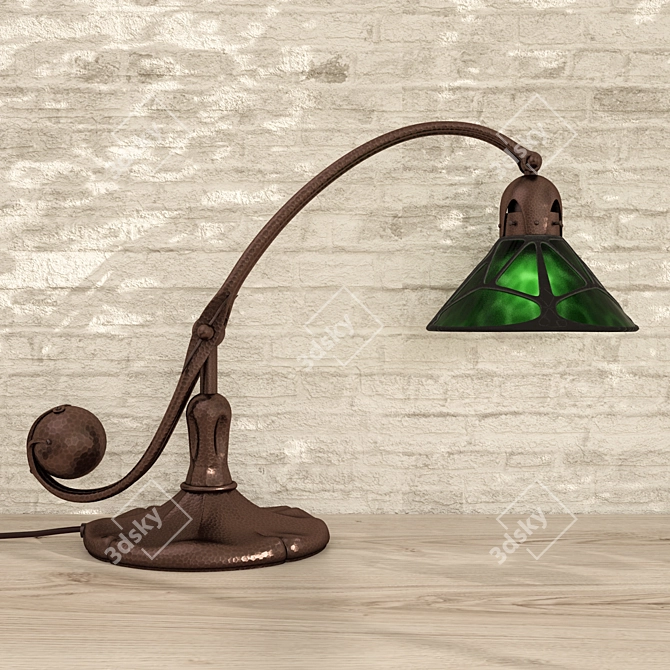 Title: Elegant Wrought Iron Lamp 3D model image 1