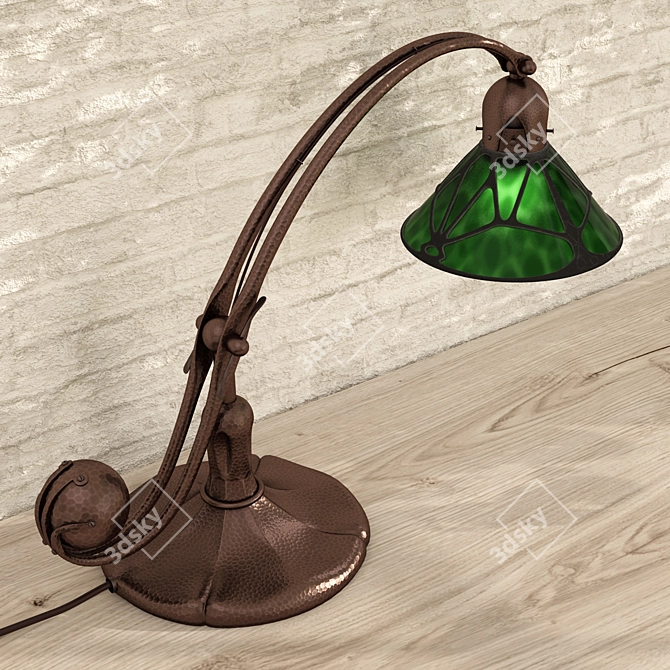 Title: Elegant Wrought Iron Lamp 3D model image 2