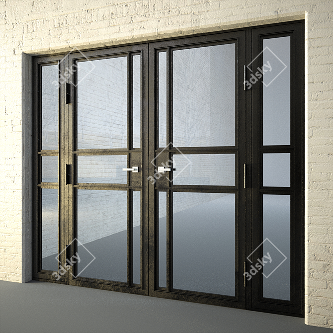 Urban Metal Loft Door 3D model image 1