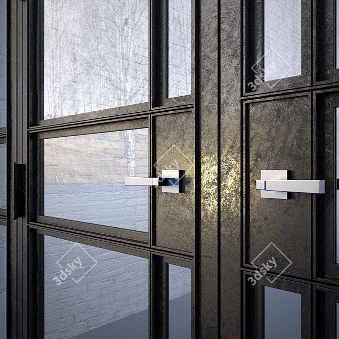 Urban Metal Loft Door 3D model image 2