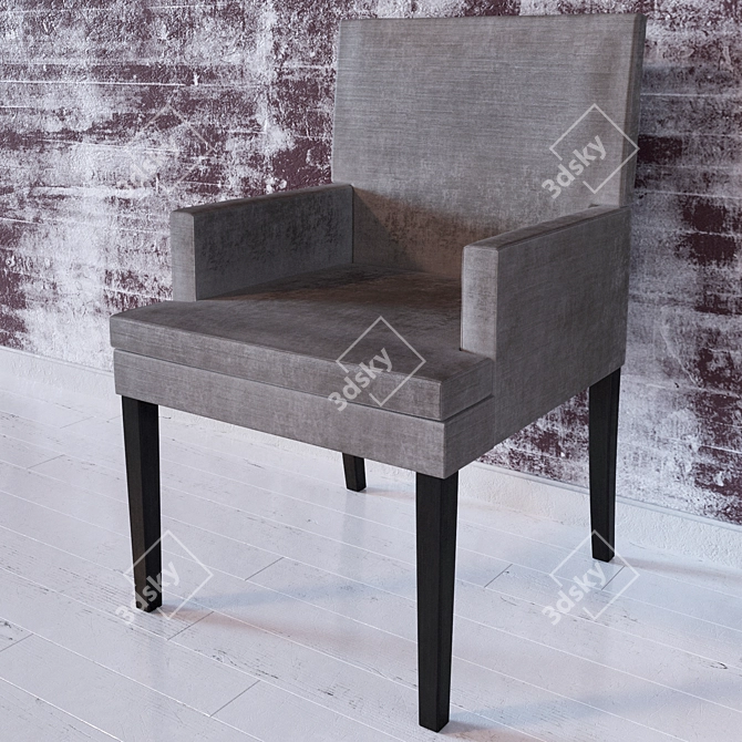 Elegant Velvet Arm Chair 3D model image 2