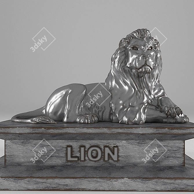  Majestic Lion Sculpture 3D model image 3