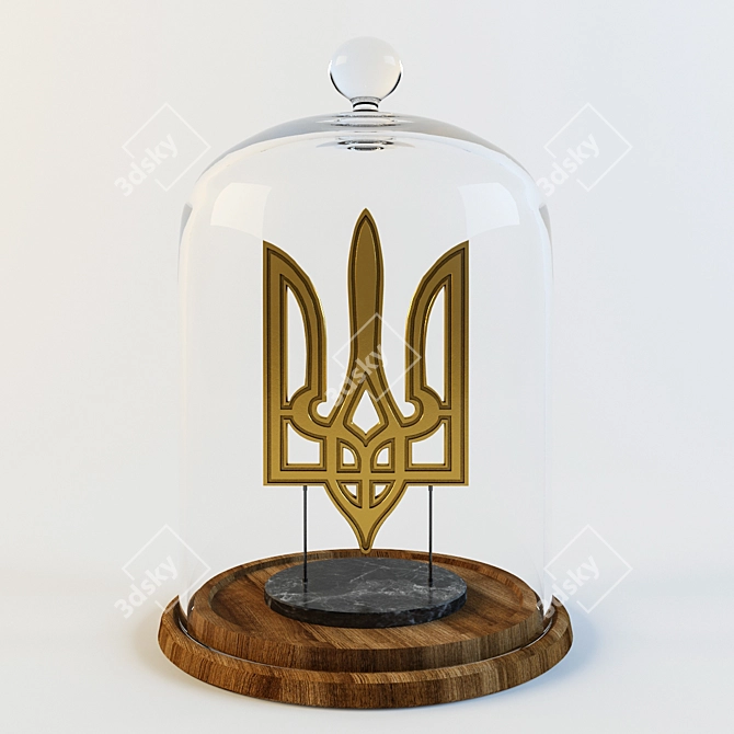 Golden Trident Emblem of Ukraine 3D model image 1