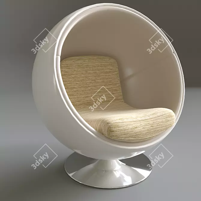 Elegant Art Nouveau Chair 3D model image 1