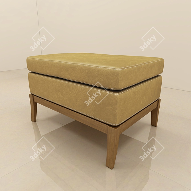 Luxury Leather Pouf 3D model image 1