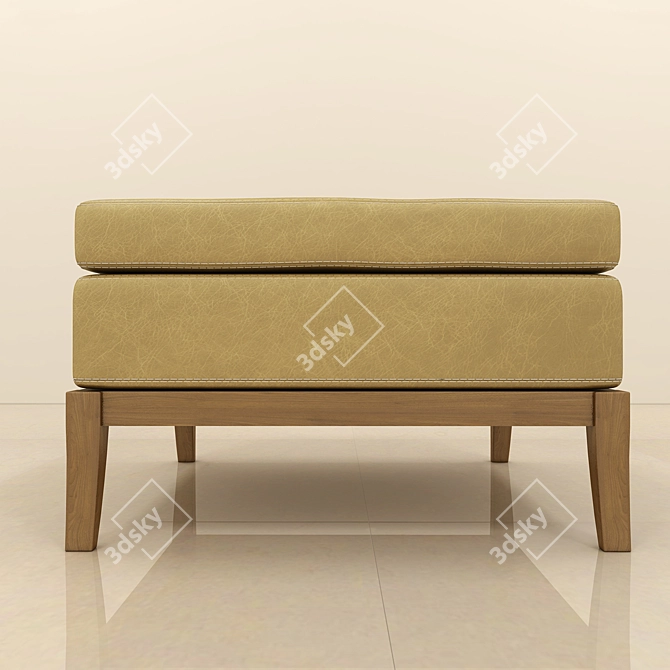 Luxury Leather Pouf 3D model image 2