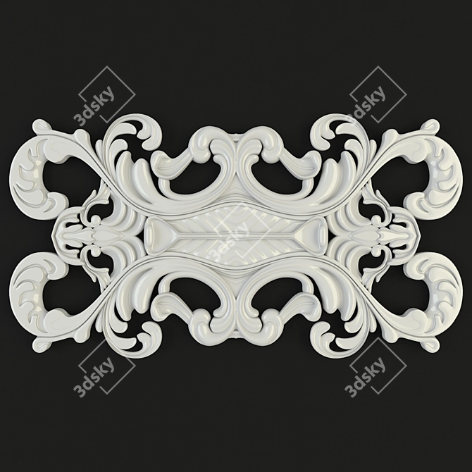 Stylish Stucco Panel Accent 3D model image 1