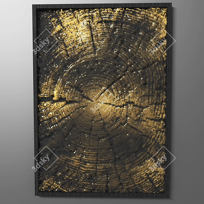 Rustic Log Wall Panel 3D model image 1