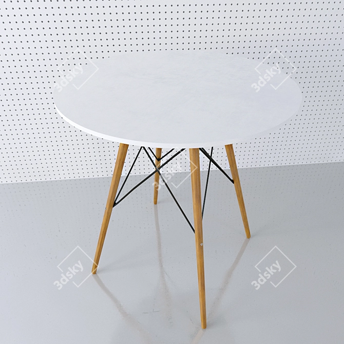 Elegant Eames DSW Table 3D model image 2