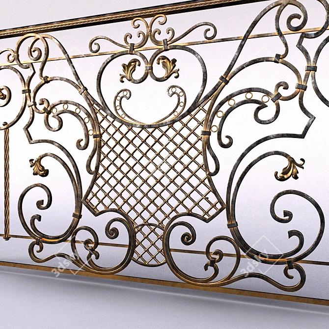 Title: Elegant Forged Railings 3D model image 2