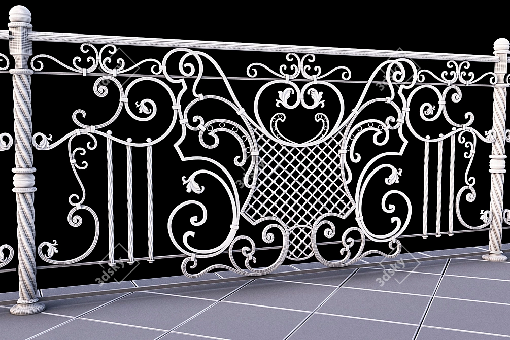 Title: Elegant Forged Railings 3D model image 3