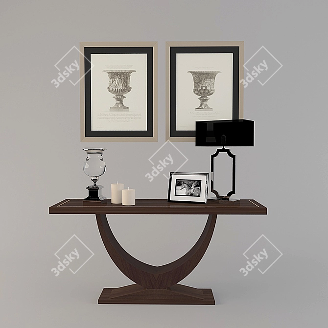 Eichholtz Decor Set: Console, Lamp, Candle Holder & More 3D model image 1