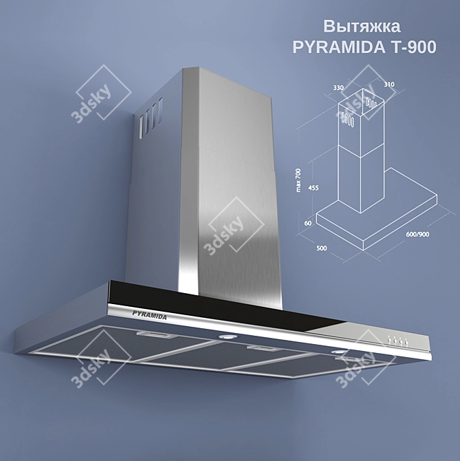 Pyramida T-900 - 900mm Wide Hood 3D model image 1