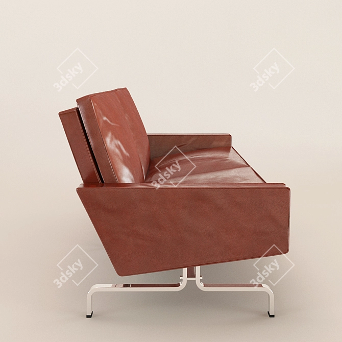 Luxury Leather Sofa: Exceptional Quality & Style 3D model image 2