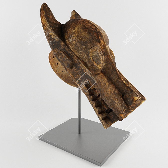 Title: Authentic African Ritual Mask 3D model image 1