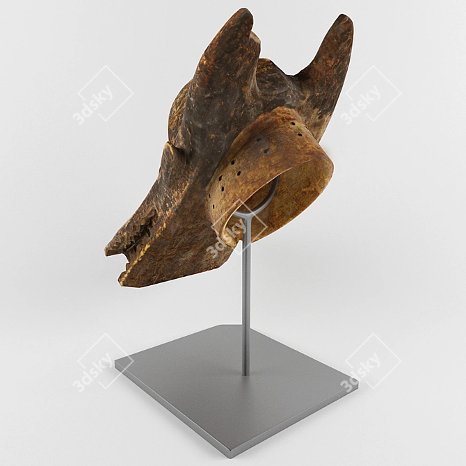 Title: Authentic African Ritual Mask 3D model image 2