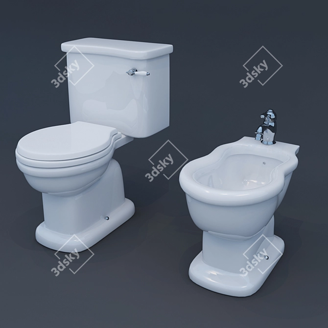 Elegant SBORDONI Palladio Bidet 3D model image 2